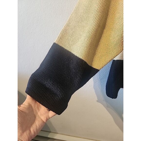 Crystal Kobe Fall Autumn Brown Sweater Cardigan Large Embroidered Leafs Floral - Picture 6 of 7